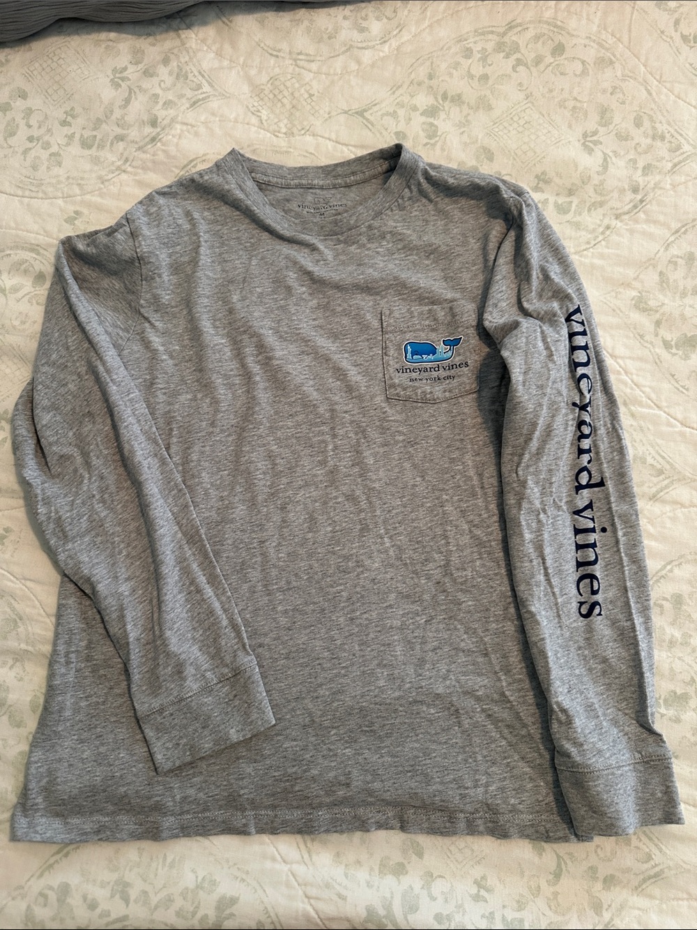 Vineyard Vines Long-Sleeve Pocket Tee - Gray